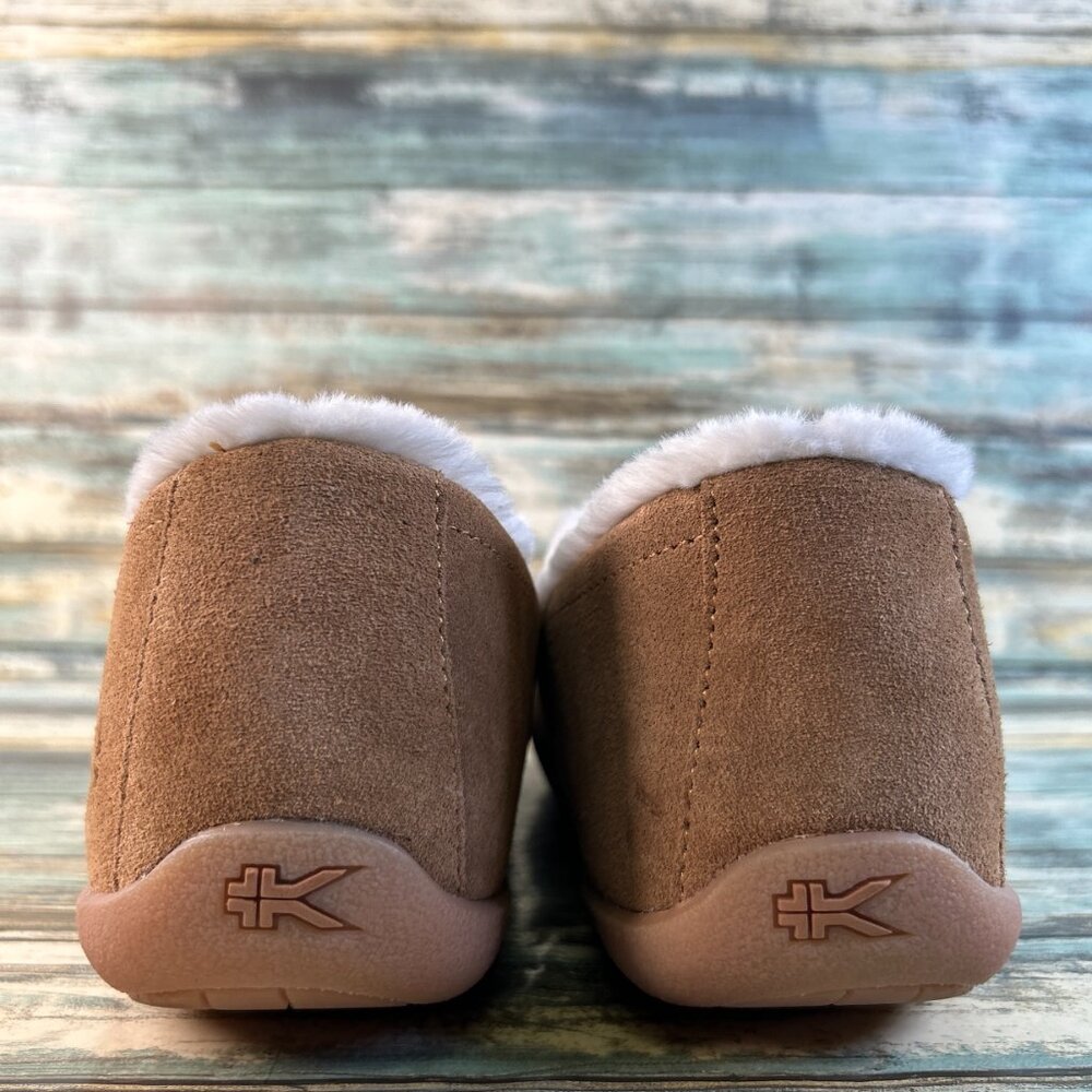 Kuru Loft Slipppers Womens Size 9.5 Brown Suede Indoor Outdoor Faux Fur Moccasin - Picture 8 of 12